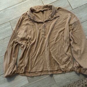 Quarter button down knit material
